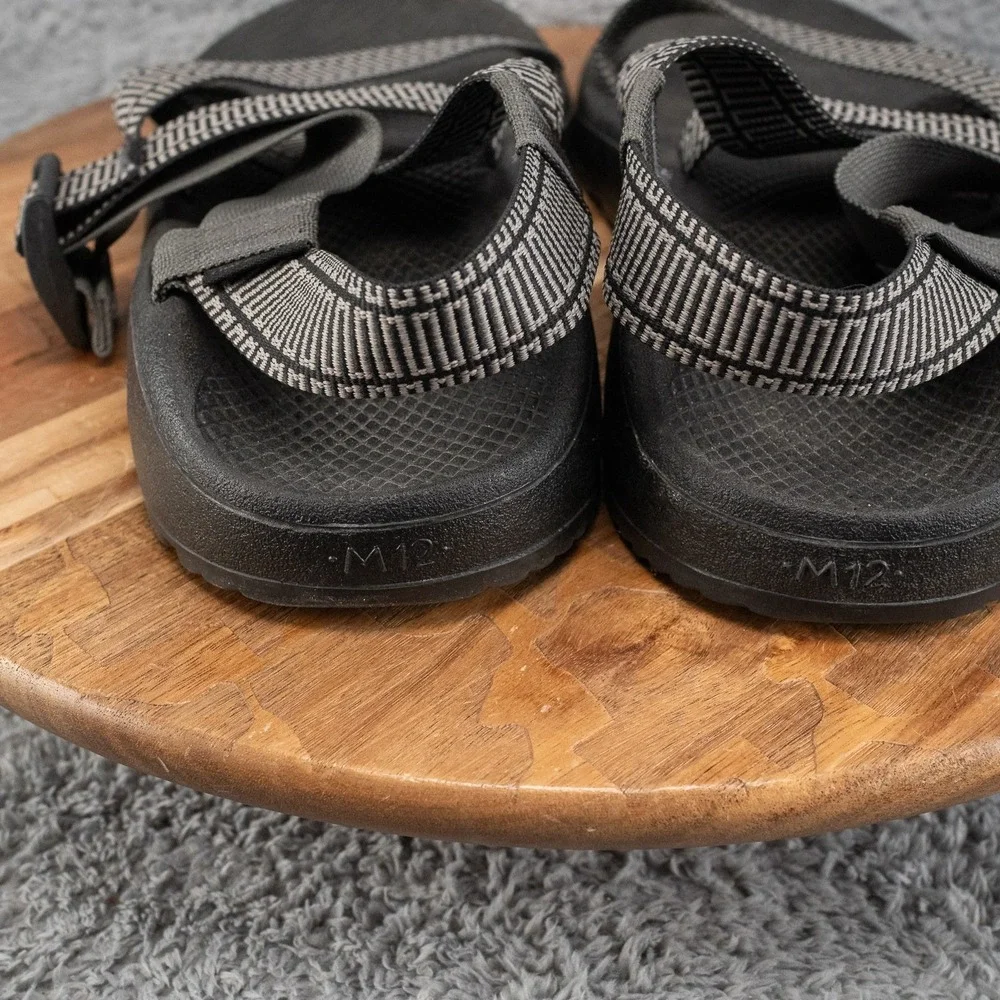 Chaco Mega Z/Cloud Men's Sandal US 12 Black/Gray Adjustable Nylon Straps